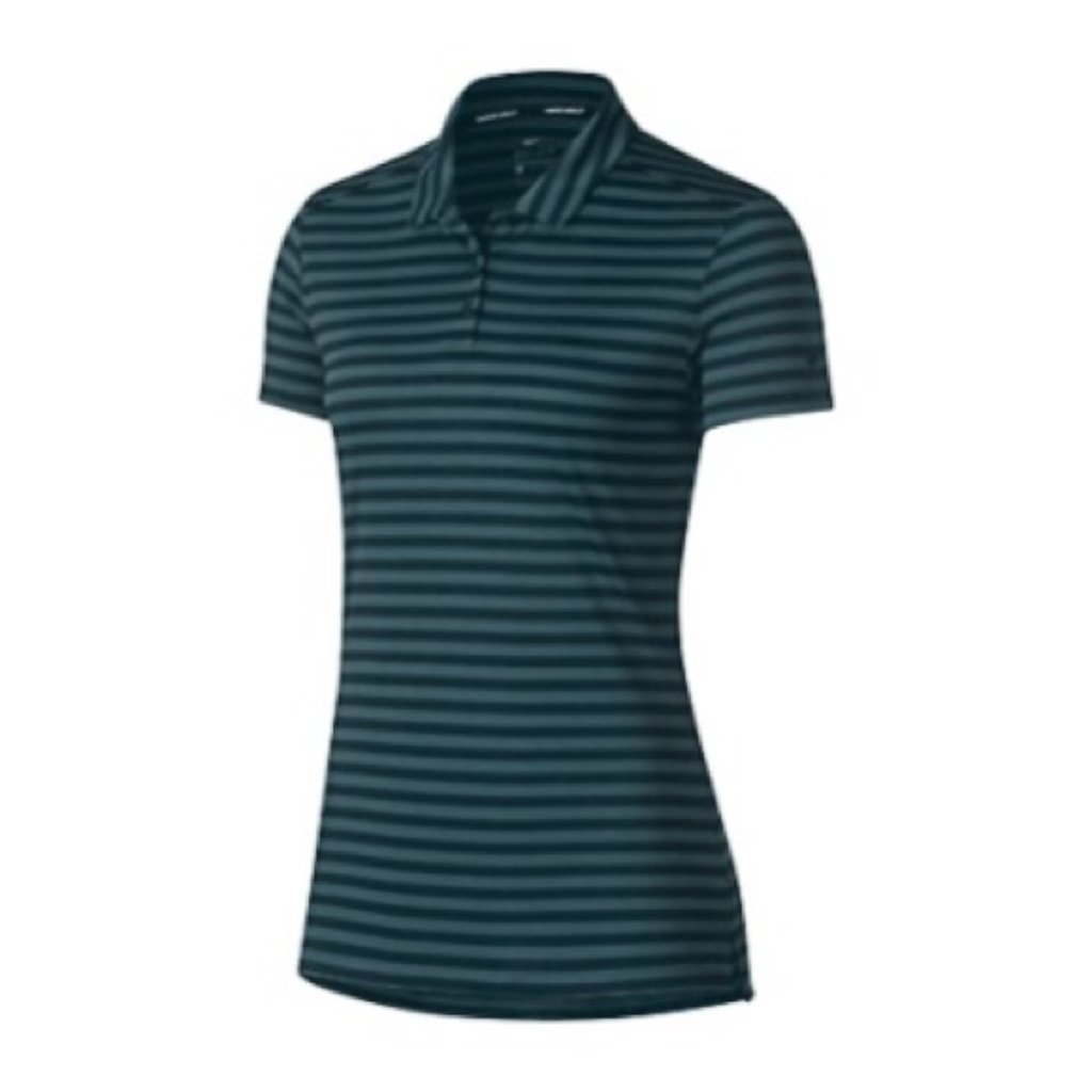 Nike Dri-Fit Striped Golf Polo Shirt Short Sleeve Top Green Size Xs Nwt